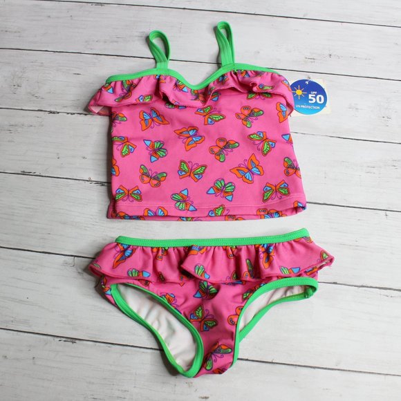 Wave Zone Baby Girl Swimsuit Size 18 Months Butterfly UV Protection - Picture 3 of 6